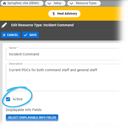 EMResource De-activate resource type display
